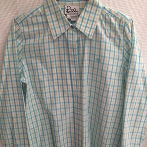 Lilly Pulitzer Blue, Green & White Stripe